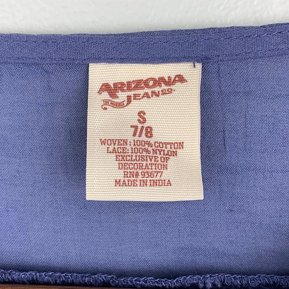 3/$20 Arizona Jeans Sheer Lace 3/4 Peasant Blouse - Picture 3 of 4